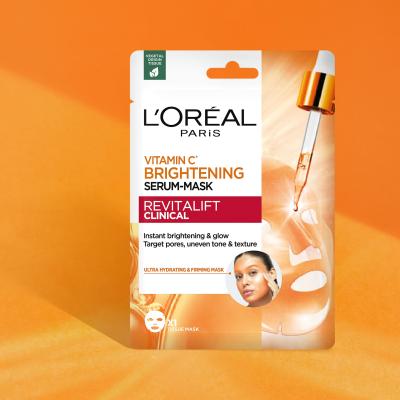L&#039;Oréal Paris Revitalift Clinical Vitamin C Brightening Serum-Mask Μάσκα προσώπου για γυναίκες 26 gr
