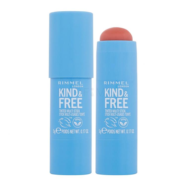 Rimmel London Kind &amp; Free Tinted Multi Stick Ρουζ για γυναίκες 5 gr Απόχρωση 001 Caramel Dusk