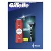 Gillette Mach3 Σετ δώρου ξυριστική μηχανή 1 τεμ + εφεδρικές λεπίδες 1 τεμ + αφρόλουτρο και σαμπουάν Old Spice Whitewater 3in1 250 ml