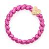 By Eloise London Woven Gold Heart Λαστιχάκι για τα μαλλιά για γυναίκες 1 τεμ Απόχρωση Bubblegum Pink