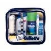 Gillette Mach3 Travel Kit Σετ δώρου ξυριστική μηχανή μονής κεφαλής 1 τεμ + αφρός ξυρίσματος 75 ml + βάλσαμο ξυρίσματος 75 ml + σαμπουάν 90 ml + οδοντόκρεμα 15 ml + οδοντόβουρτσα 1 τεμ