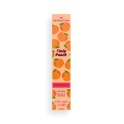 I Heart Revolution Tasty Peach Lip Oil Λάδι χειλιών για γυναίκες 6 ml Απόχρωση Peachy Keen