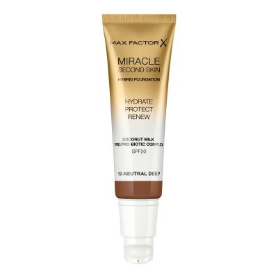 Max Factor Miracle Second Skin SPF20 Make up για γυναίκες 30 ml Απόχρωση 12 Neutral Deep