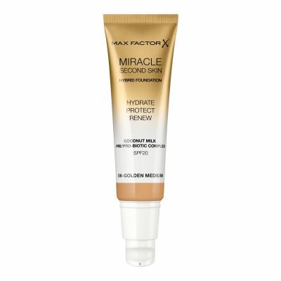 Max Factor Miracle Second Skin SPF20 Make up για γυναίκες 30 ml Απόχρωση 06 Golden Medium