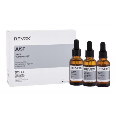Revox Just Daily Routine Set Σετ δώρου ορός προσώπου B77 Just Hyaluronic Acid 5% 30 ml + ορός ματιών B77 Just Caffeine 5% 30 ml + λάδι προσώπου B77 Just Squalane 30 ml