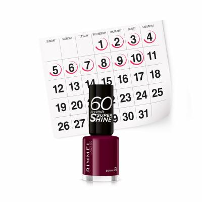 Rimmel London 60 Seconds Super Shine Βερνίκια νυχιών για γυναίκες 8 ml Απόχρωση 712 Berry Pop