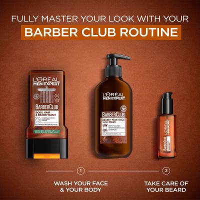 L&#039;Oréal Paris Men Expert Barber Club Beard, Face &amp; Hair Wash Σαμπουάν για γένια για άνδρες 200 ml