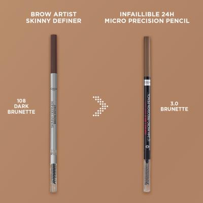 L&#039;Oréal Paris Infaillible Brows 24H Micro Precision Pencil Μολύβι για τα φρύδια για γυναίκες 1,2 gr Απόχρωση 3.0 Brunette