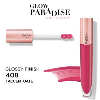L&#039;Oréal Paris Glow Paradise Balm In Gloss Lip Gloss για γυναίκες 7 ml Απόχρωση 408 I Accentuate