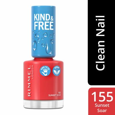 Rimmel London Kind &amp; Free Βερνίκια νυχιών για γυναίκες 8 ml Απόχρωση 155 Sunset Soar