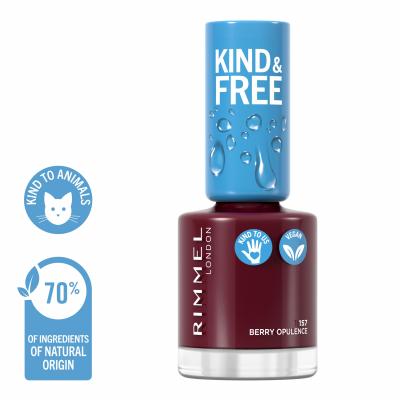 Rimmel London Kind &amp; Free Βερνίκια νυχιών για γυναίκες 8 ml Απόχρωση 157 Berry Opulence