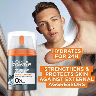 L&#039;Oréal Paris Men Expert Magnesium Defence 24H Κρέμα προσώπου ημέρας για άνδρες 50 ml