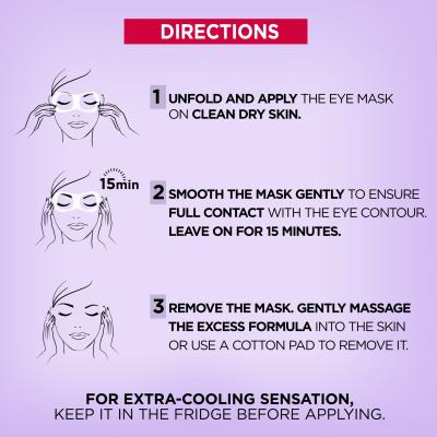 L&#039;Oréal Paris Revitalift Filler HA Cooling Tissue Eye Serum-Mask Μάσκα ματιών για γυναίκες 11 gr