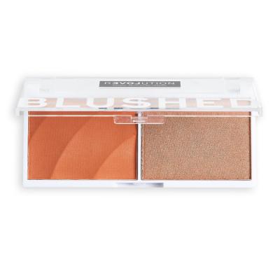 Revolution Relove Colour Play Blushed Duo Blush &amp; Highlighter Пαλέτα contouring για γυναίκες 5,8 gr Απόχρωση Queen