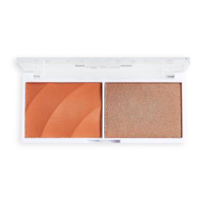 Revolution Relove Colour Play Blushed Duo Blush &amp; Highlighter Пαλέτα contouring για γυναίκες 5,8 gr Απόχρωση Queen