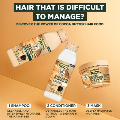 Garnier Fructis Hair Food Cocoa Butter Smoothing Conditioner Μαλακτικό μαλλιών για γυναίκες 350 ml