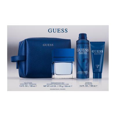 GUESS Seductive Homme Blue Σετ δώρου EDT 100 ml + αφρόλουτρο 100 ml + αποσμητικό 226 ml + τσαντάκι καλλυντικών