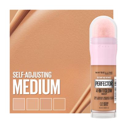 Maybelline Instant Anti-Age Perfector 4-In-1 Glow Make up για γυναίκες 20 ml Απόχρωση 02 Medium