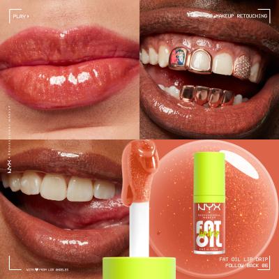 NYX Professional Makeup Fat Oil Lip Drip Λάδι χειλιών για γυναίκες 4,8 ml Απόχρωση 06 Follow Black