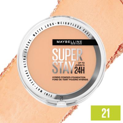 Maybelline Superstay 24H Hybrid Powder-Foundation Make up για γυναίκες 9 gr Απόχρωση 21