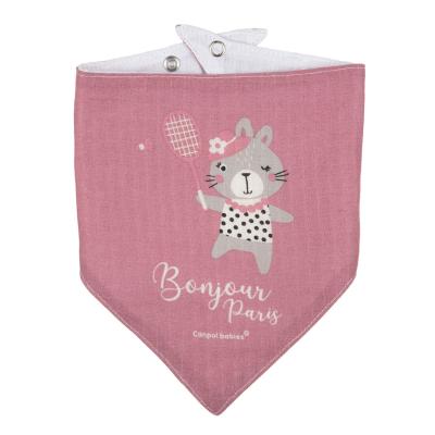 Canpol babies Bonjour Paris Muslin Bib Pink Σαλιάρα για παιδιά 2 τεμ
