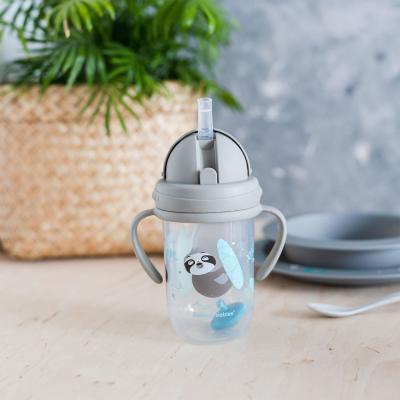 Canpol babies Exotic Animals Non-Spill Expert Cup With Weighted Straw Grey Ποτήρι για παιδιά 270 ml