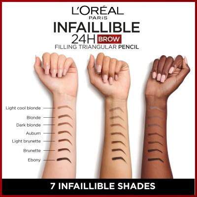 L&#039;Oréal Paris Infaillible Brows 24H Filling Triangular Pencil Μολύβι για τα φρύδια για γυναίκες 1 ml Απόχρωση 06 Dark Blonde