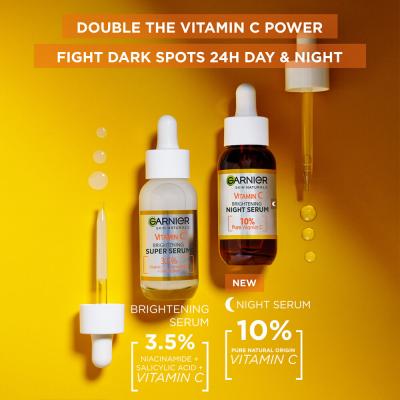 Garnier Skin Naturals Vitamin C Brightening Night Serum Ορός προσώπου για γυναίκες 30 ml