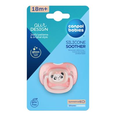 Canpol babies Exotic Animals Silicone Soother Panda 18m+ Πιπίλα για παιδιά 1 τεμ