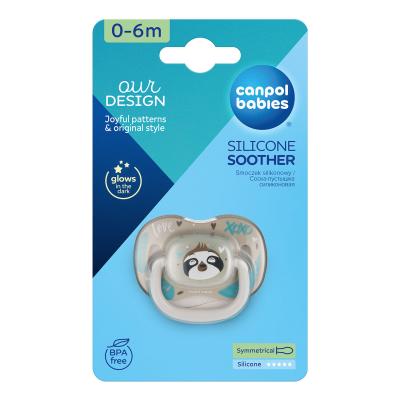 Canpol babies Exotic Animals Silicone Soother Sloth 0-6m Πιπίλα για παιδιά 1 τεμ