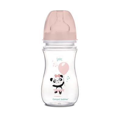 Canpol babies Exotic Animals Easy Start Anti-Colic Bottle Pink 3m+ Μπιμπερό για παιδιά 240 ml