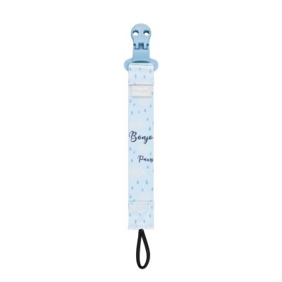 Canpol babies Bonjour Paris Soother Clip With Ribbon Blue Κλιπ πιπίλας για παιδιά 1 τεμ