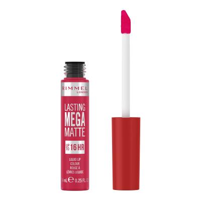 Rimmel London Lasting Mega Matte Liquid Lip Colour Κραγιόν για γυναίκες 7,4 ml Απόχρωση Fuchsia Flush