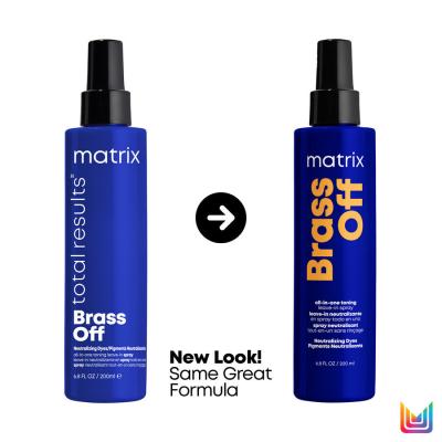 Matrix Brass Off All-In-One Toning Leave-In Spray Περιποίηση μαλλιών χωρίς ξέβγαλμα για γυναίκες 200 ml
