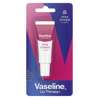 Vaseline Lip Therapy Rosy Tinted Lip Balm Tube Βάλσαμο για τα χείλη για γυναίκες 10 gr