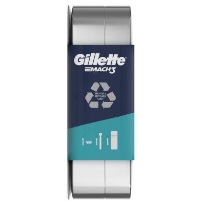 Gillette Mach3 Σετ δώρου ξυριστική μηχανή 1 τεμ + τζελ ξυρίσματος Soothing With Aloe Vera Sensitive 75 ml + μεταλλικό κουτί