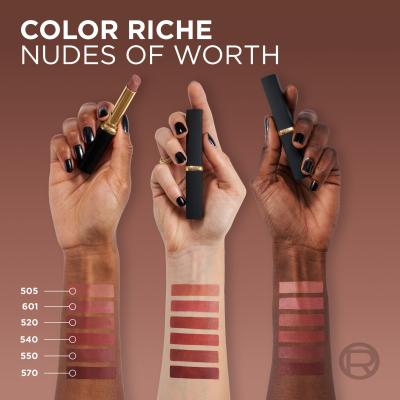 L&#039;Oréal Paris Color Riche Intense Volume Matte Nudes of Worth Κραγιόν για γυναίκες 1,8 gr Απόχρωση 570 Worth It Intens