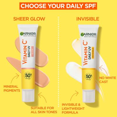Garnier Skin Naturals Vitamin C Daily UV Glow SPF50+ Κρέμα προσώπου ημέρας για γυναίκες 40 ml