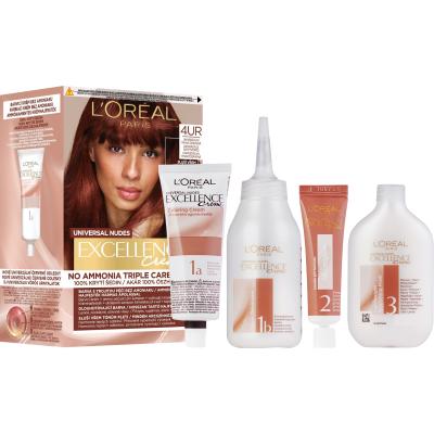 L&#039;Oréal Paris Excellence Creme Triple Protection Βαφή μαλλιών για γυναίκες 48 ml Απόχρωση 4UR Universal Dark Red