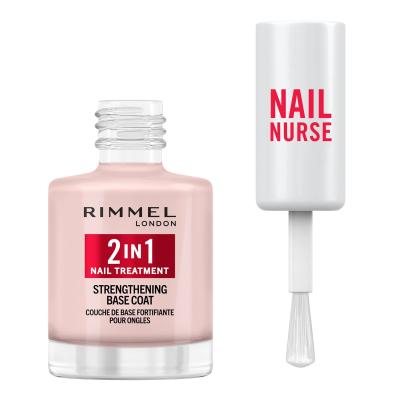 Rimmel London Nail Nurse 2in1 Strenghtening Base Coat Βερνίκια νυχιών για γυναίκες 12 ml
