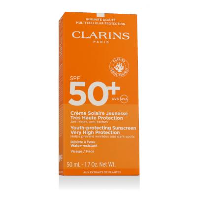 Clarins Sun Care Youth-Protecting Face Sunscreen SPF50+ Αντιηλιακό προϊόν προσώπου για γυναίκες 50 ml