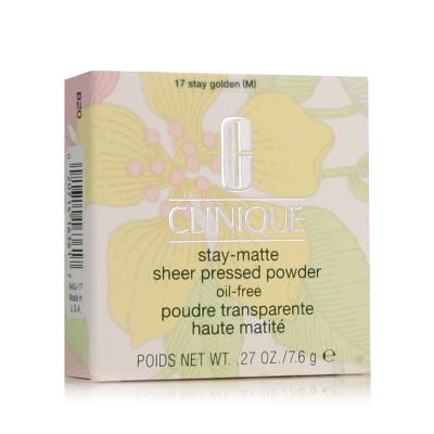Clinique Stay-Matte Sheer Pressed Powder Πούδρα για γυναίκες 7,6 gr Απόχρωση 17 Stay Golden
