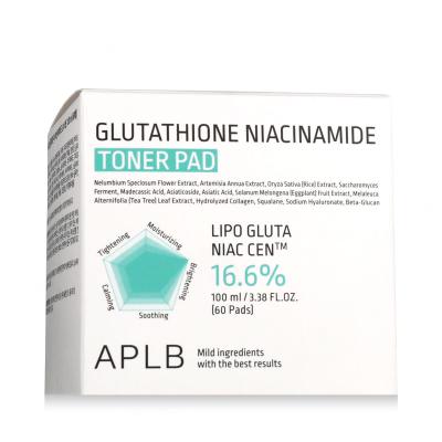 APLB Glutathione Niacinamide Toner Pad Λοσιόν προσώπου 60 τεμ