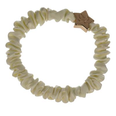 By Eloise London Skinny Silk Scrunchie Gold Star Λαστιχάκι για τα μαλλιά για γυναίκες 1 τεμ Απόχρωση Cream