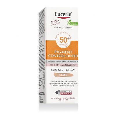 Eucerin Sun Protection Pigment Control Tinted Gel-Cream SPF50+ Αντιηλιακό προϊόν προσώπου για γυναίκες 50 ml Απόχρωση Light