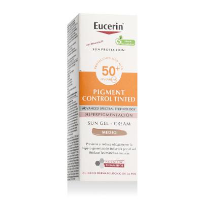 Eucerin Sun Protection Pigment Control Tinted Gel-Cream SPF50+ Αντιηλιακό προϊόν προσώπου για γυναίκες 50 ml Απόχρωση Medium