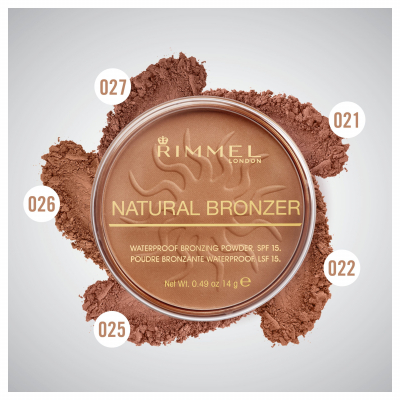 Rimmel London Natural Bronzer SPF15 Bronzer για γυναίκες 14 gr Απόχρωση 021 Sun Light