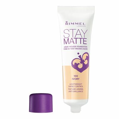 Rimmel London Stay Matte Liquid Mousse Foundation Make up για γυναίκες 30 ml Απόχρωση 100 Ivory