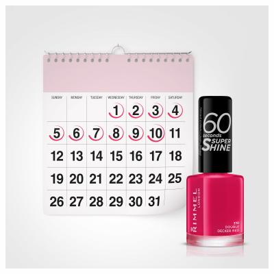 Rimmel London 60 Seconds Super Shine Βερνίκια νυχιών για γυναίκες 8 ml Απόχρωση 310 Double Decker Red