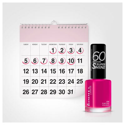 Rimmel London 60 Seconds Super Shine Βερνίκια νυχιών για γυναίκες 8 ml Απόχρωση 323 Funtime Fuchsia
